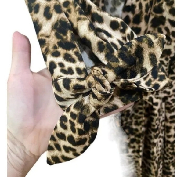 Calvin Klein Animal Print Shirtdress Women's Dress Camel - Picture 6 of 8